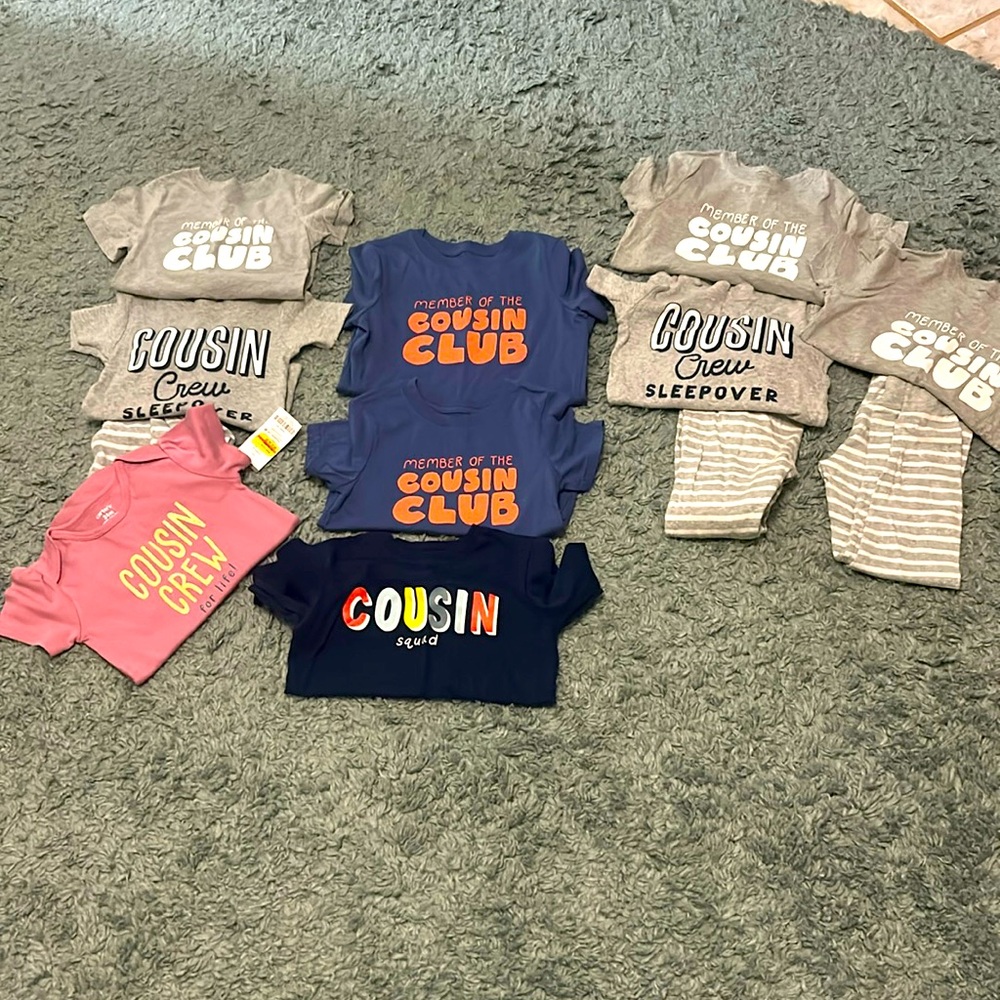 Cousin club pajama and T-shirts